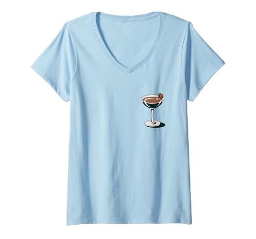 Damen Espresso Martini Cocktail Club Trinken Frauen T-Shirt mit V-Ausschnitt Damen Espresso Martini Cocktail Club Trinken Frauen T-Shirt mit V-Ausschnitt von Espresso Martini Lovers Social Club Apparel Co.