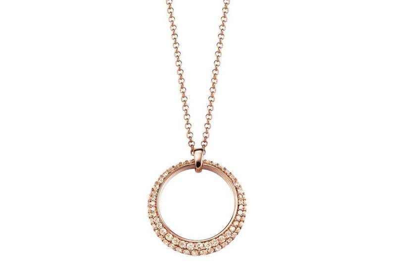 Esprit Collection Collier Delia Rose Silber Rotgold 42cm - ELNL92698C420, Zirkonia, runder Anhänger von Esprit Collection