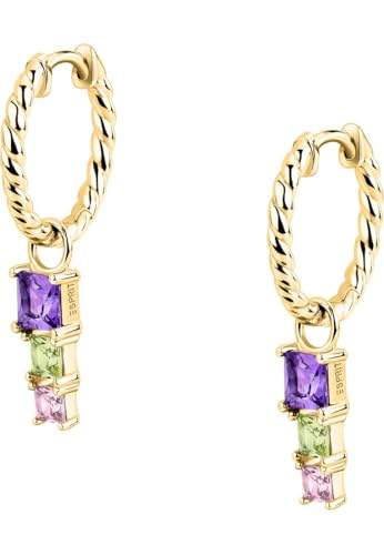 ESPRIT Damen-Creolen-Anhänger 925er Silber, Farbstein 2 Zirkon One Size 89192570 von Esprit