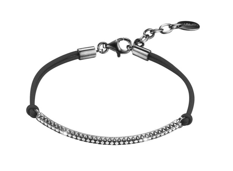 Esprit Armband 925er Sterling-Silber Textil Schwarz Silber 17cm ESBR91442A170, aus Textil, 925er Sterlingsilber, Schwarz, Silber, Zirkonia, 17cm lang von Esprit