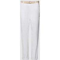 Esprit Chino in unifarbenem Design mit Gürtel in Weiss, Größe 34/32 von Esprit