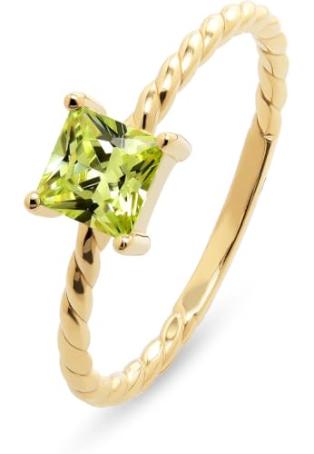 Esprit Damen-Damenring 925er Silber, Farbstein 1 Zirkon 58, Gelbgold 32028368 von Esprit