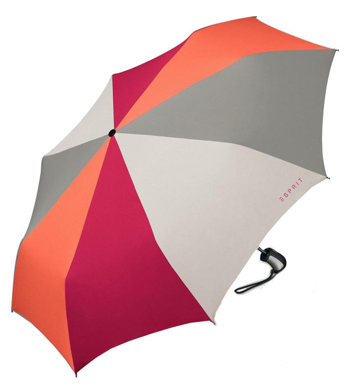 Esprit - Esprit Easymatic 3-section light Faltschirm auf/zu automatic elefante combination Multicolor von Esprit