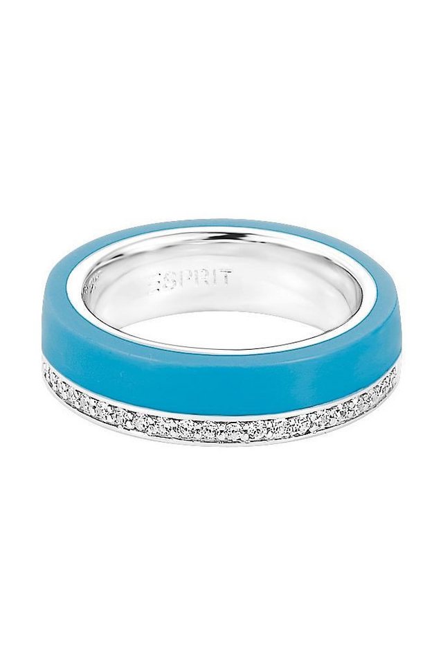 Esprit Fingerring Ring Damen Edelstahl Kunststoff Blau Gr. 54 (17,2mm) ESRG11565E170 von Esprit