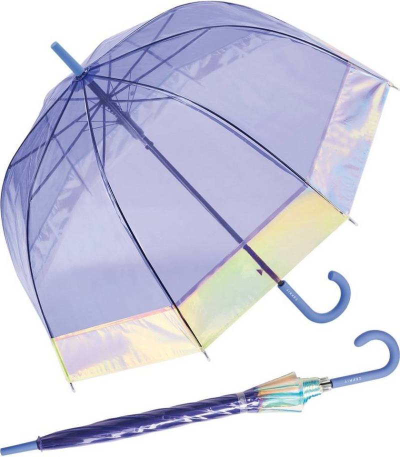 Esprit Stockregenschirm Automatik-Glockenschirm Shiny Border transparent, groß und stabil, mit schimmernder Borte von Esprit