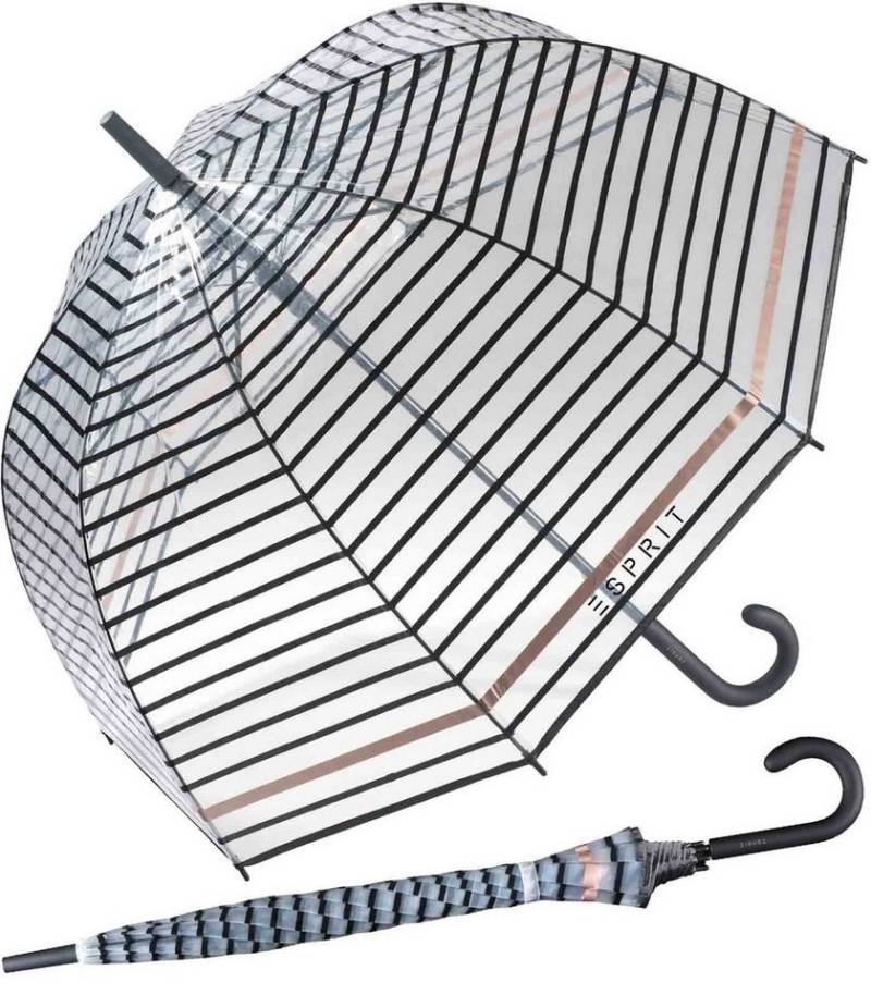 Esprit Stockregenschirm Glockenschirm mit Automatik transparent, durchsichtig von Esprit