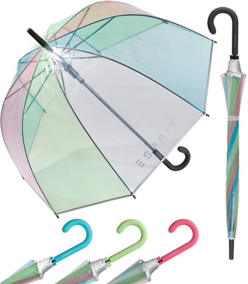 Esprit Stockregenschirm Glockenschirm mit Automatik transparent, durchsichtig von Esprit