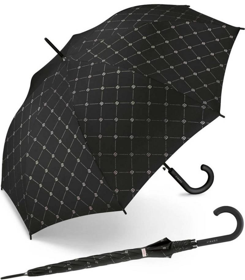 Esprit Stockregenschirm großer Regenschirm für Damen mit Auf-Automatik, klassisches Design in modischem Design von Esprit