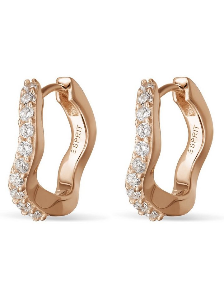 Esprit Paar Creolen ESPRIT Damen-Creolen 925er Silber 20 Zirkonia (Paar), Sparkling Wave von Esprit