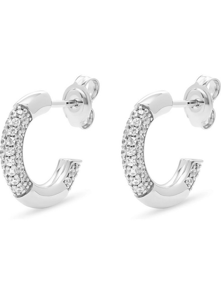 Esprit Paar Creolen ESPRIT Damen-Creolen 925er Silber 84 Zirkonia (Paar), Pave von Esprit