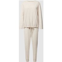 Esprit Pyjama mit Streifenmuster Modell 'MODERN STRIPES' in Beige, Größe XXL von Esprit