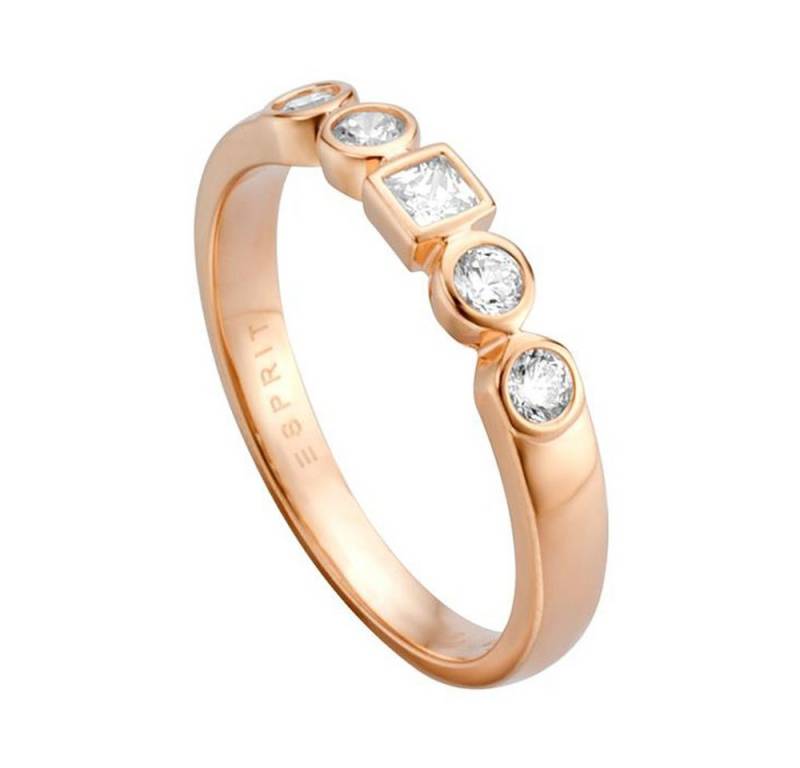 Esprit Silberring Esprit Ring Flow aus Sterlingsilber rosé mit Zirkonia von Esprit