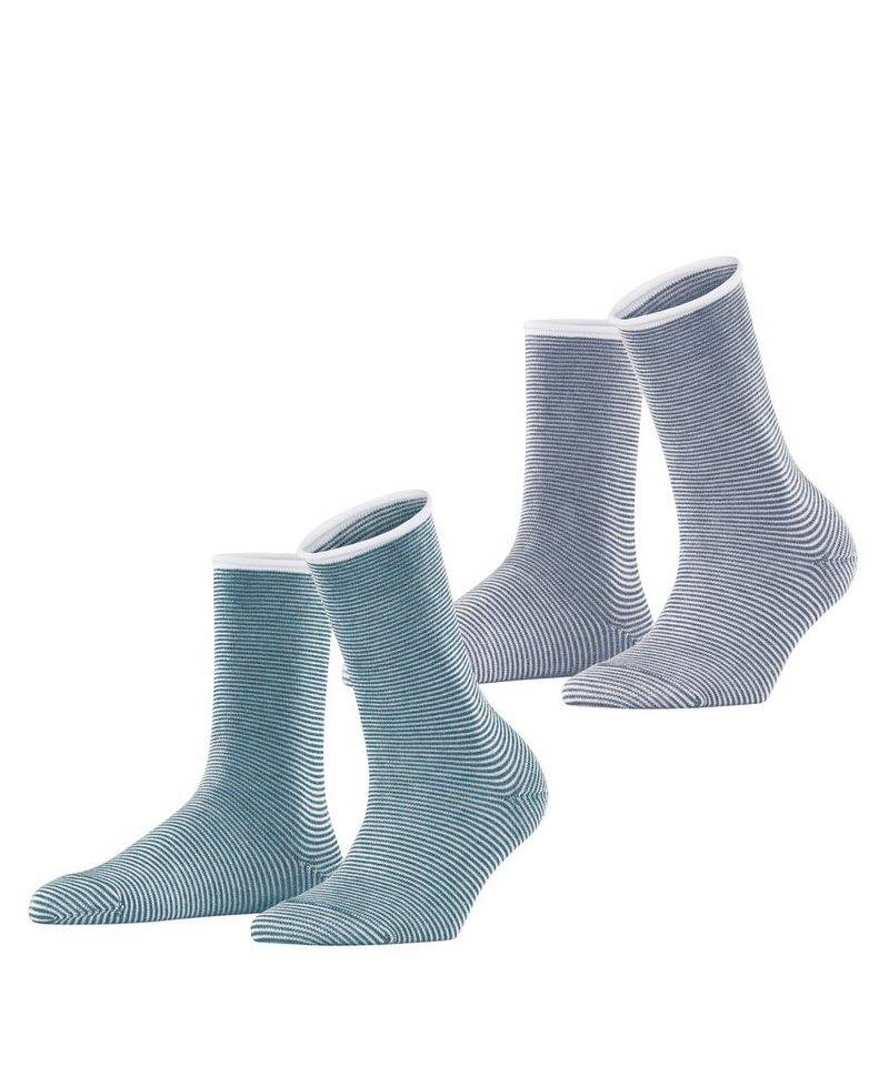 Esprit Socken Allover Stripe 2-Pack (2-Paar) aus Biobaumwolle von Esprit