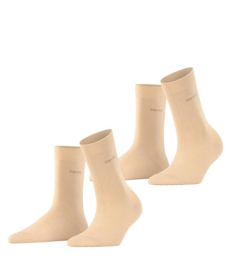 Esprit Socken Basic Easy (2-Paar) ohne einschneidendes Bündchen, Basic-Socke, Uni-Strümpfe von Esprit