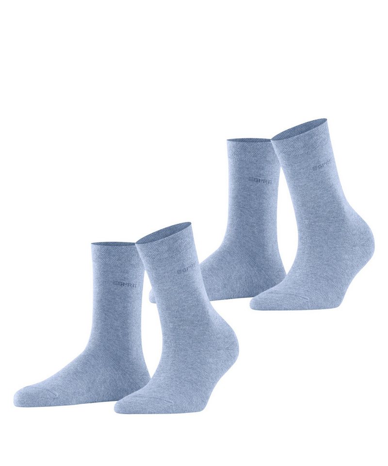 Esprit Socken Basic Easy (2-Paar) ohne einschneidendes Bündchen, Basic-Socke, Uni-Strümpfe von Esprit
