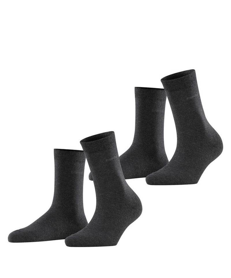 Esprit Socken Basic Easy (2-Paar, 2er Pack) ohne einschneidendes Bündchen, Basic-Socke, Uni-Strümpfe atmungsaktiv von Esprit