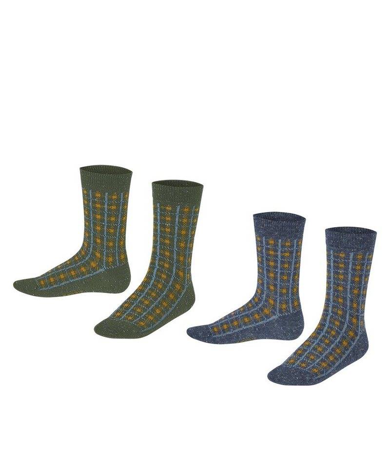Esprit Socken Check 2-Pack (2-Paar) mit Seidenanteil von Esprit