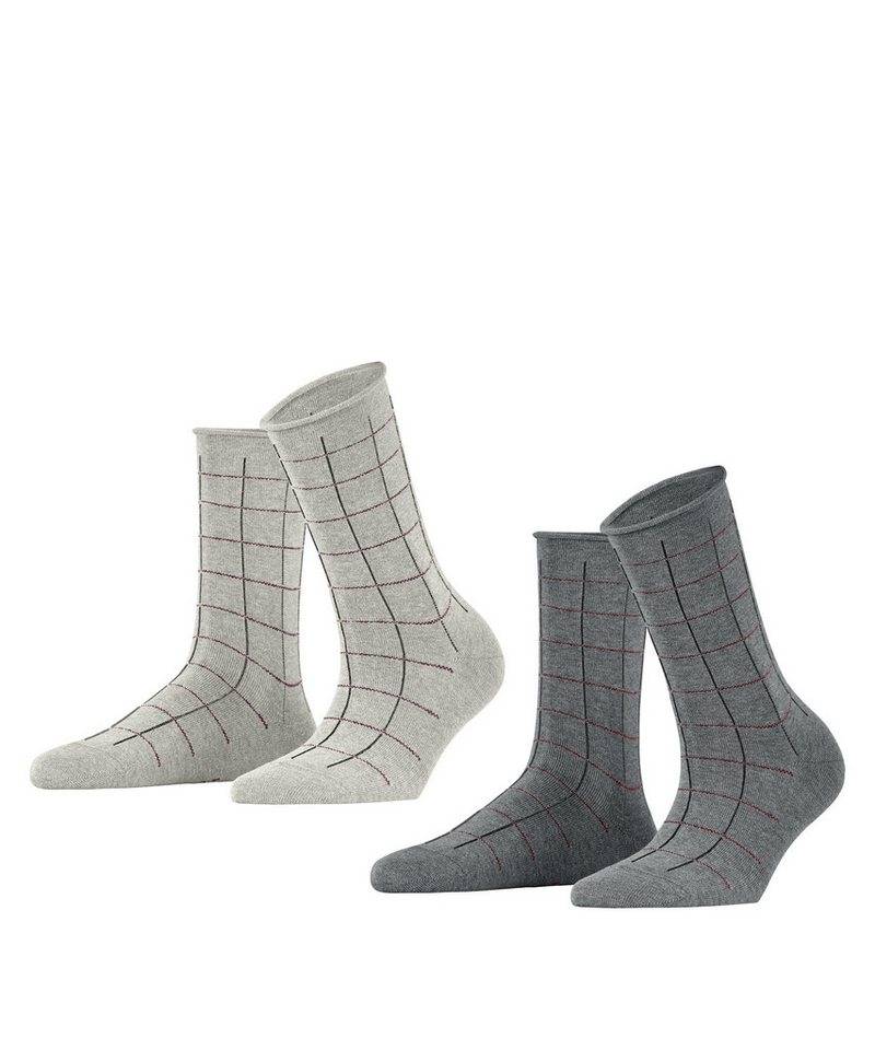 Esprit Socken Checks 2-Pack (2-Paar) mit Bio-Baumwolle von Esprit