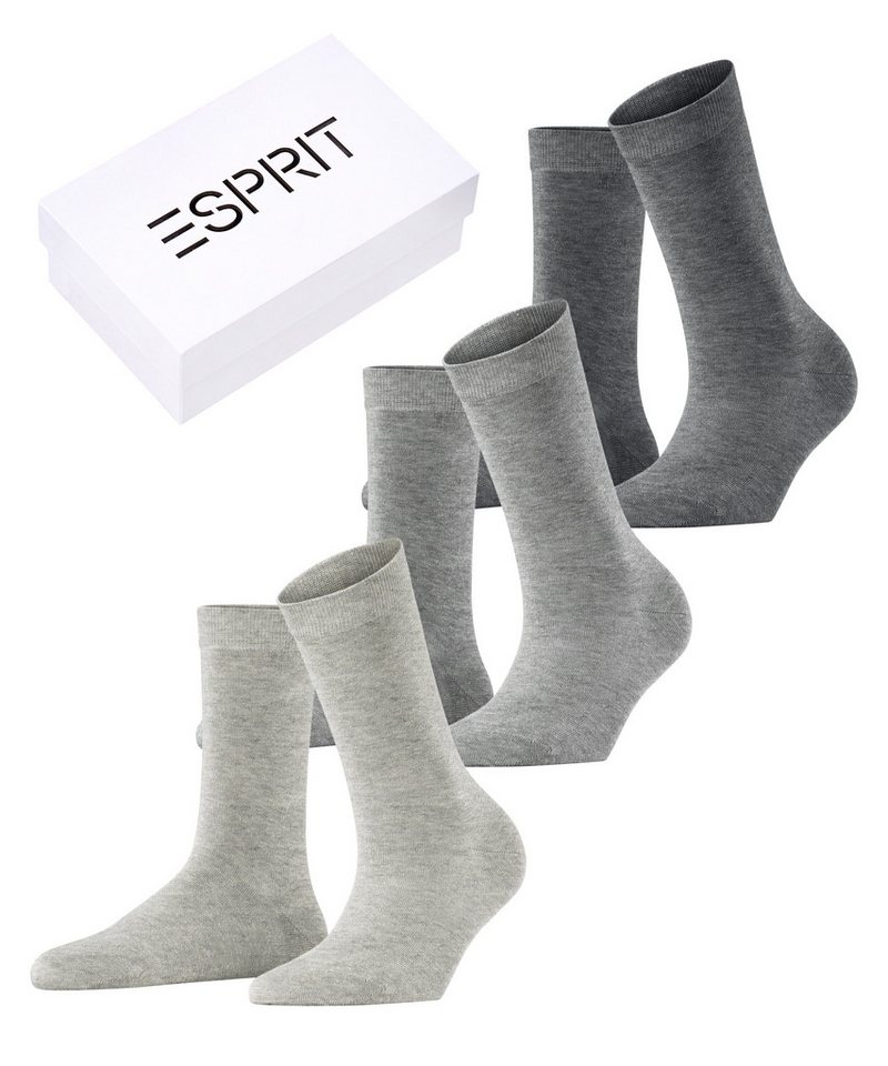 Esprit Socken Solid-Mix 3-Pack (3-Paar) aus Biobaumwolle von Esprit