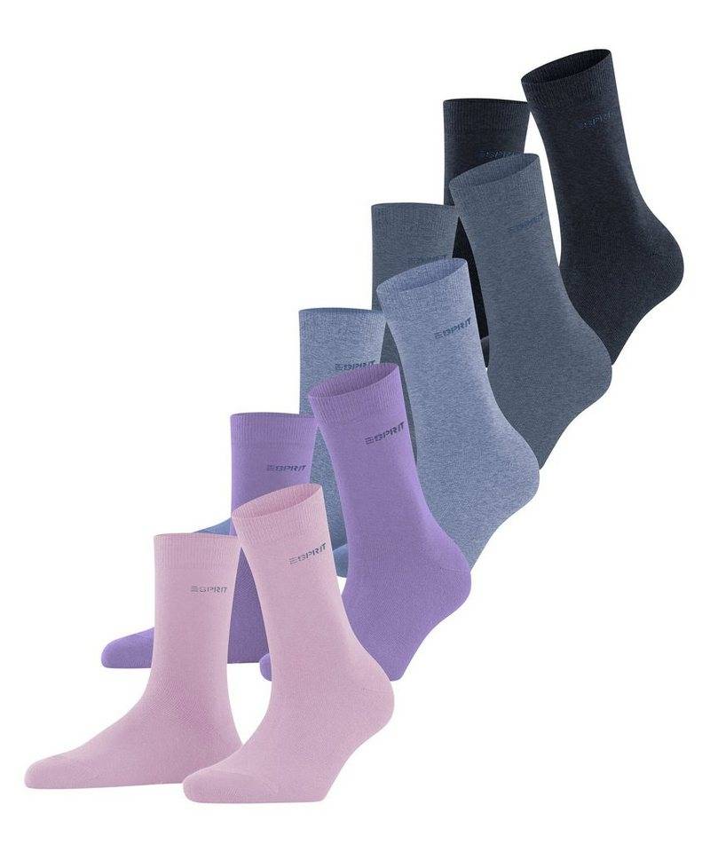 Esprit Socken Solid-Mix 5-Pack (5-Paar) aus Biobaumwolle von Esprit