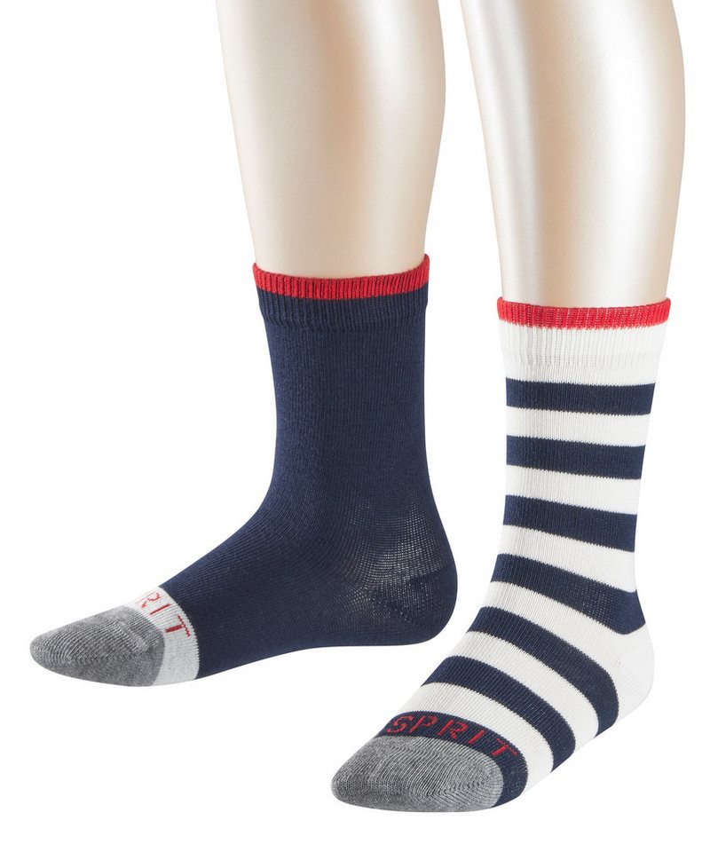 Esprit Socken Stripe Logo 2-Pack (2-Paar) mit hohem Baumwollanteil von Esprit