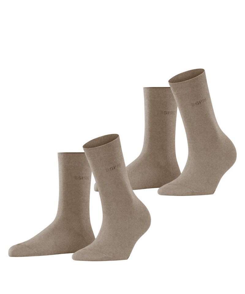 Esprit Socken Uni (2-Paar, 2er Pack) aus elastischem Material, atmungsaktiv von Esprit