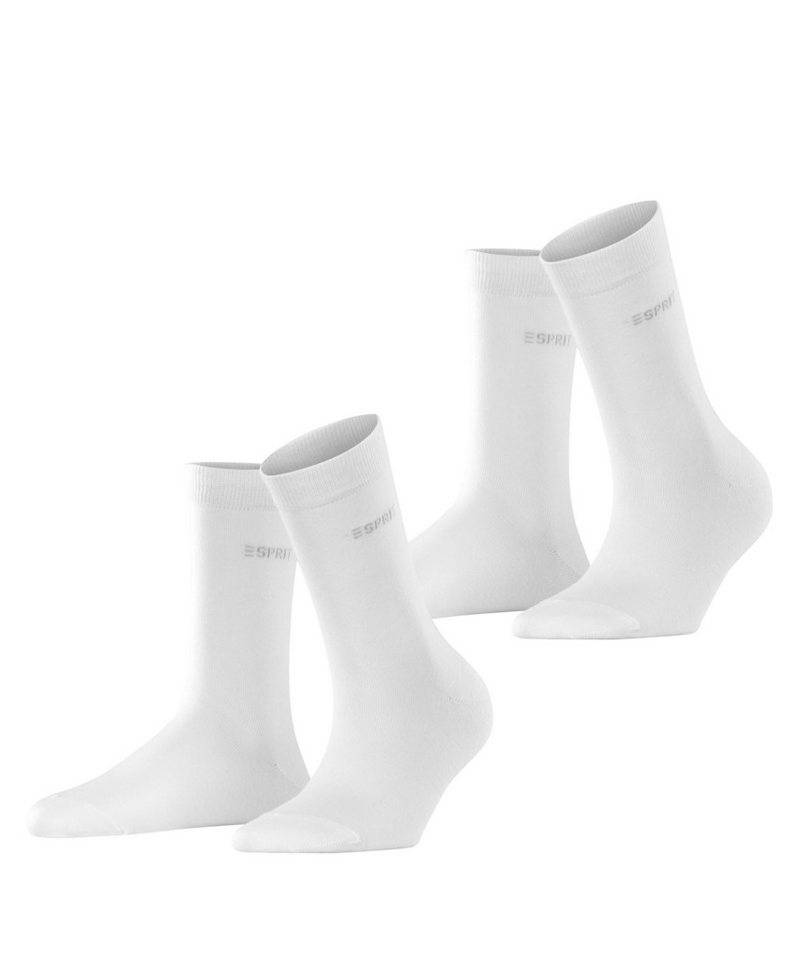 Esprit Socken Uni (2-Paar) geripptes Bündchen von Esprit