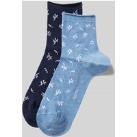 Esprit Socken mit Allover-Muster Modell 'Twing' im 2er-Pack in Dunkelblau, Größe 35-38 von Esprit