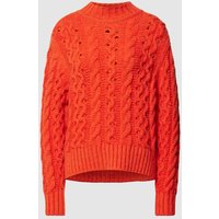 Esprit Strickpullover mit Zopfmuster in Orange, Größe S von Esprit