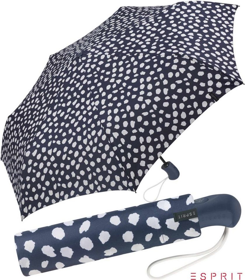 Esprit Taschenregenschirm Damen Easymatic Light Auf-Zu Automatik Petal Rain, stabil-und-praktisch von Esprit