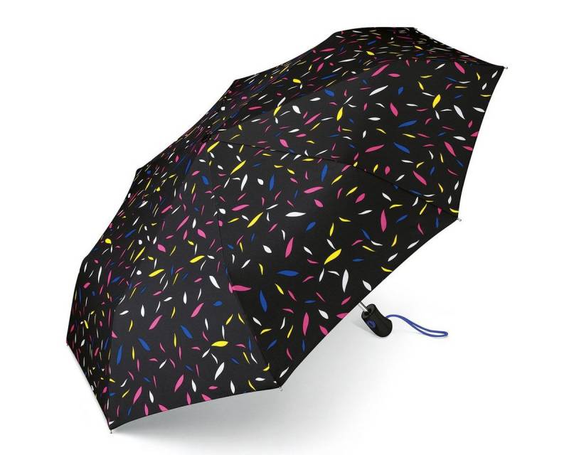 Esprit Taschenregenschirm Easymatic light Little Leaves Black Automatik Regenschirm 53244 von Esprit