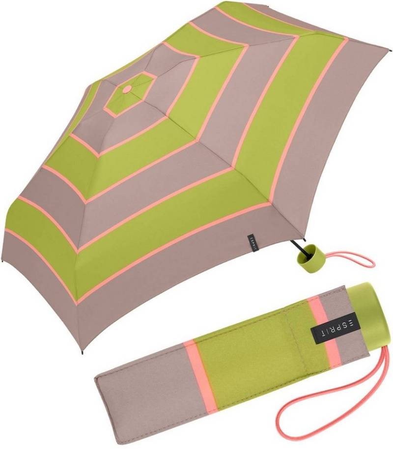 Esprit Taschenregenschirm Mini Regenschirm Petito Collegiate Stripe, winzig klein, mit Streifen-Muster - atmosphere von Esprit