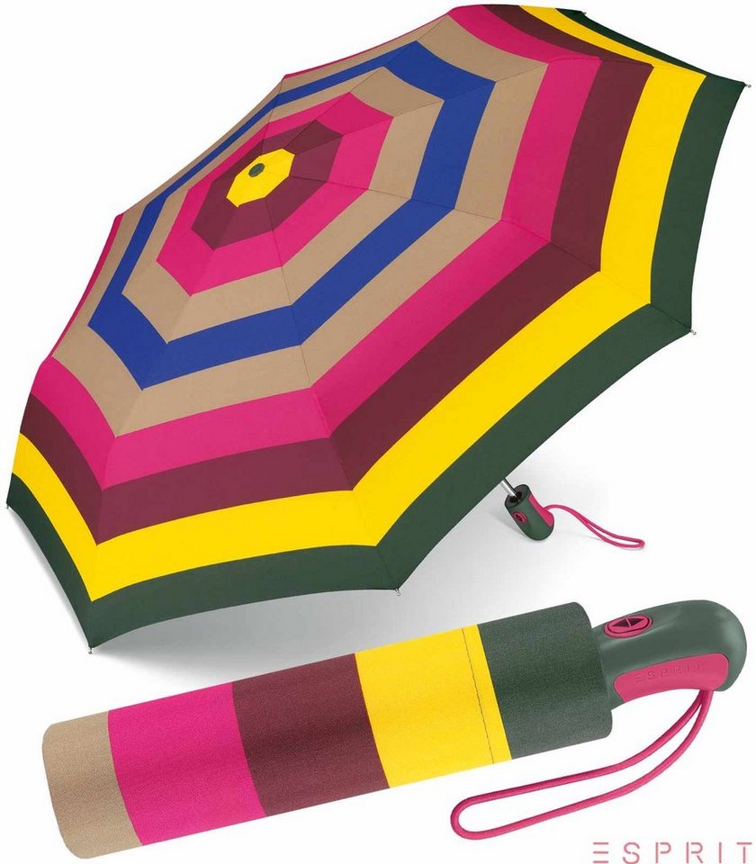 Esprit Taschenregenschirm schöner Schirm für Damen mit Auf-Zu Automatik, das besondere Design als Eyecatcher von Esprit
