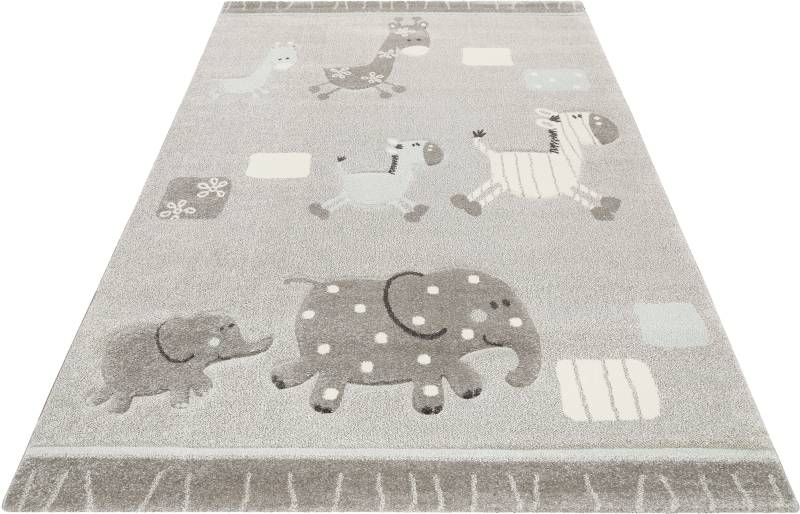 Esprit Kinderteppich "Kids Lucky Zoo 2.0, ESP-24323" rechteckig 13 mm Höhe Kinder Zoo Motiv Kurzflor Teppich von Esprit