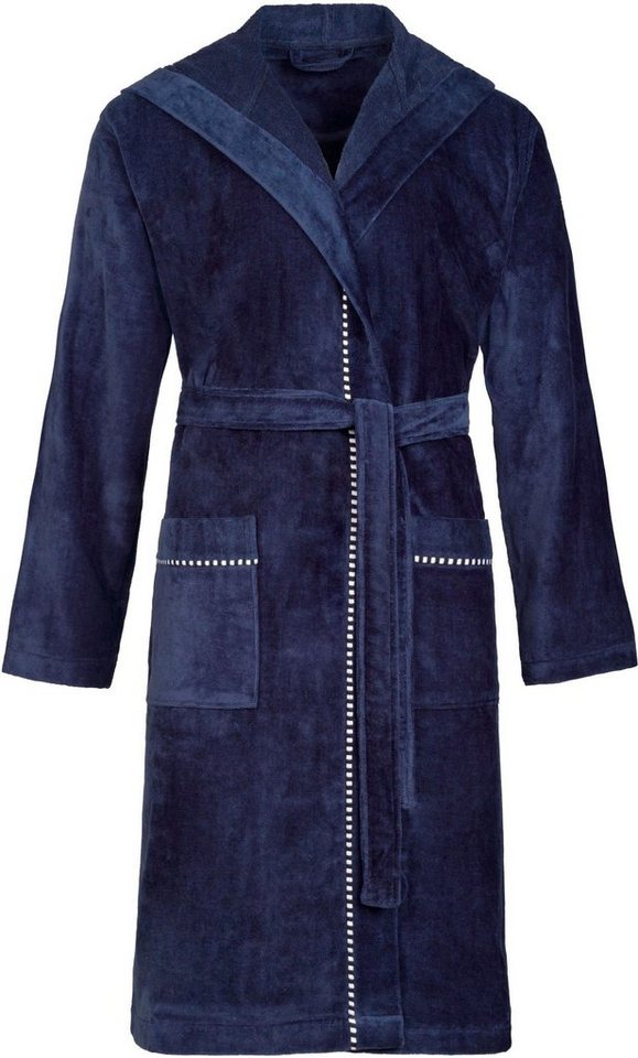 Esprit Unisex-Bademantel Box, ideal für Sauna & Spa, Hotelbademantel, Morgenmantel, Kurzform, Webvelours, Kapuze, Gürtel, mit Kapuze von Esprit