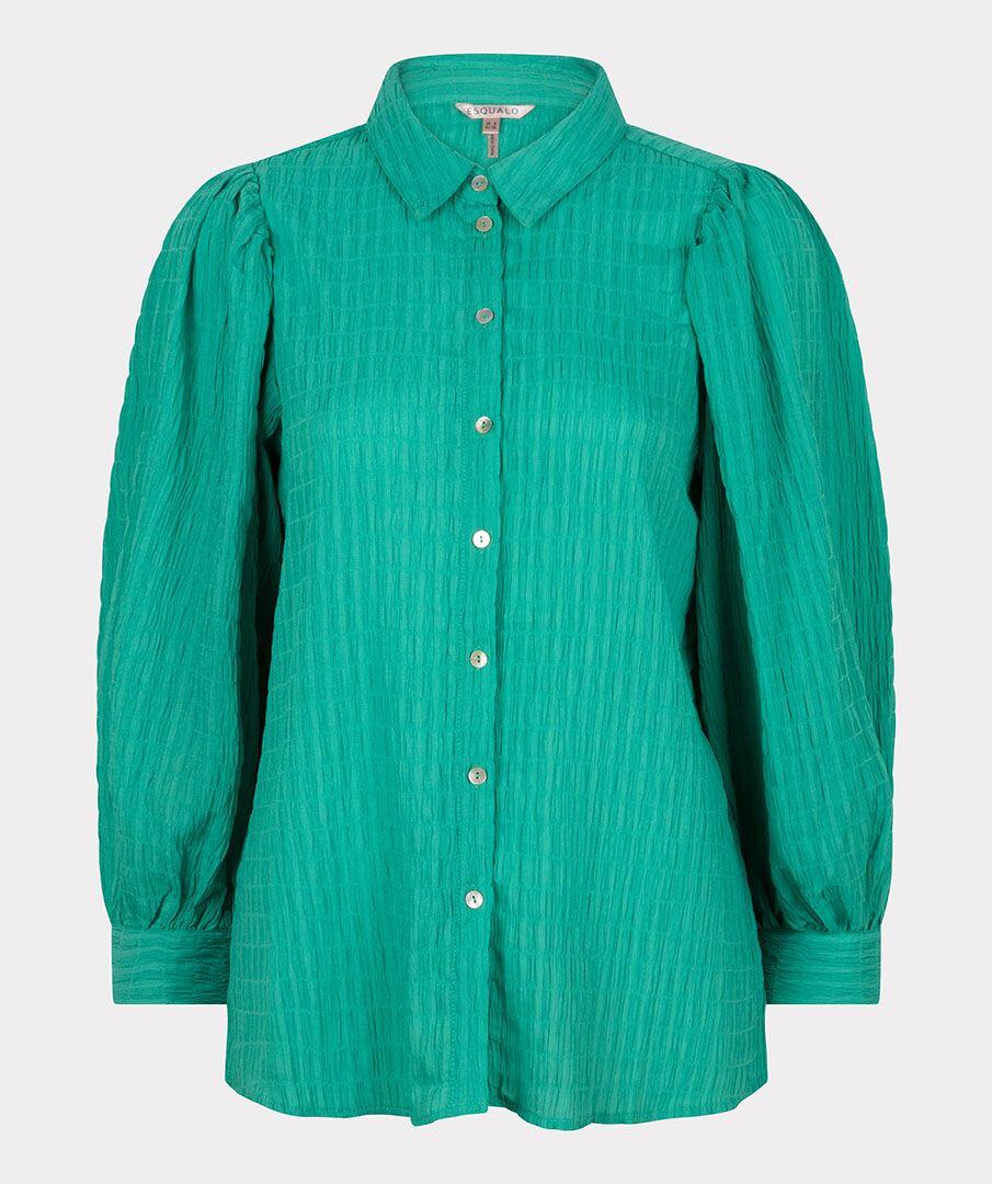 Esqualo - Bluse Basic aus Seersucker grün - Gr. - 38 von Esqualo