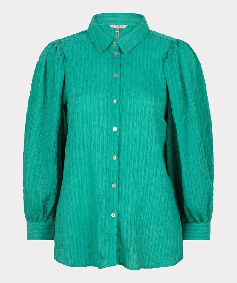 Esqualo - Bluse Basic aus Seersucker grün - Gr. - 38 von Esqualo