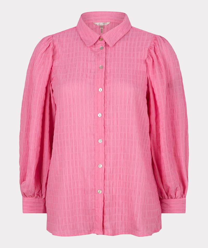 Esqualo - Bluse Basic aus Seersucker pink - Gr. - 36 von Esqualo