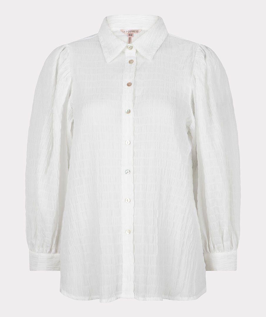 Esqualo - Bluse Basic aus Seersucker weiß - Gr. - 38 von Esqualo