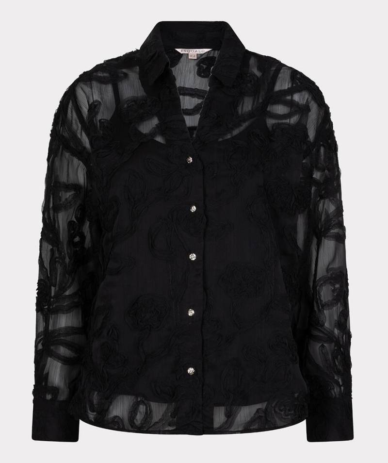 Esqualo - Bluse mit Blumenmuster schwarz - Gr. - 34 von Esqualo