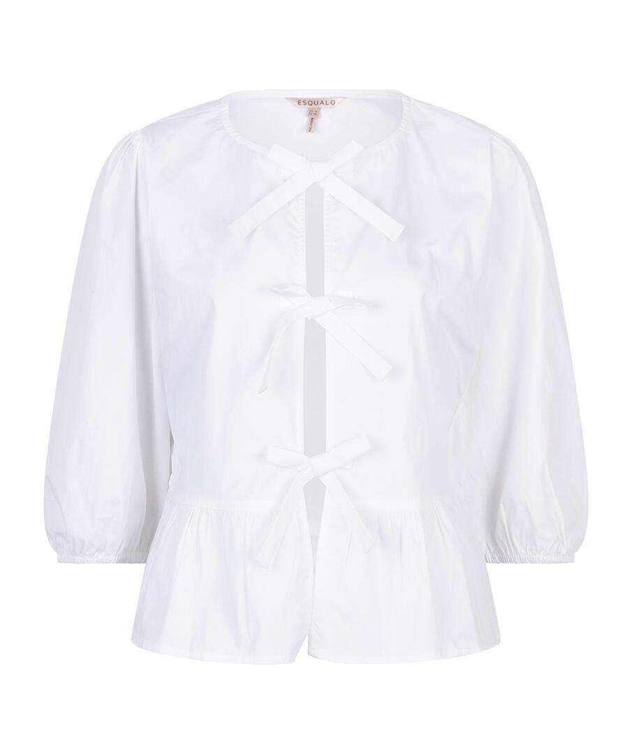 Esqualo - Bluse mit Schleifen weiß - Gr. - 40 von Esqualo