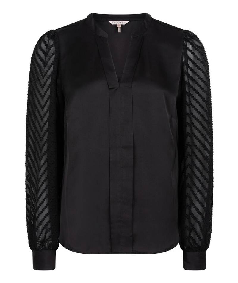 Esqualo - Bluse mit Zickzack-Ärmeln schwarz - Gr. - 34 von Esqualo