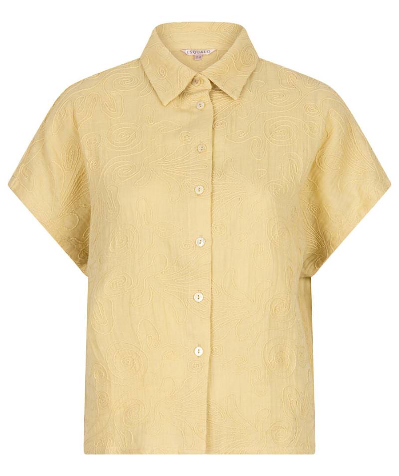 Esqualo - Cropped Bluse mit 3D-Stickerei gelb - Gr. - 40 von Esqualo