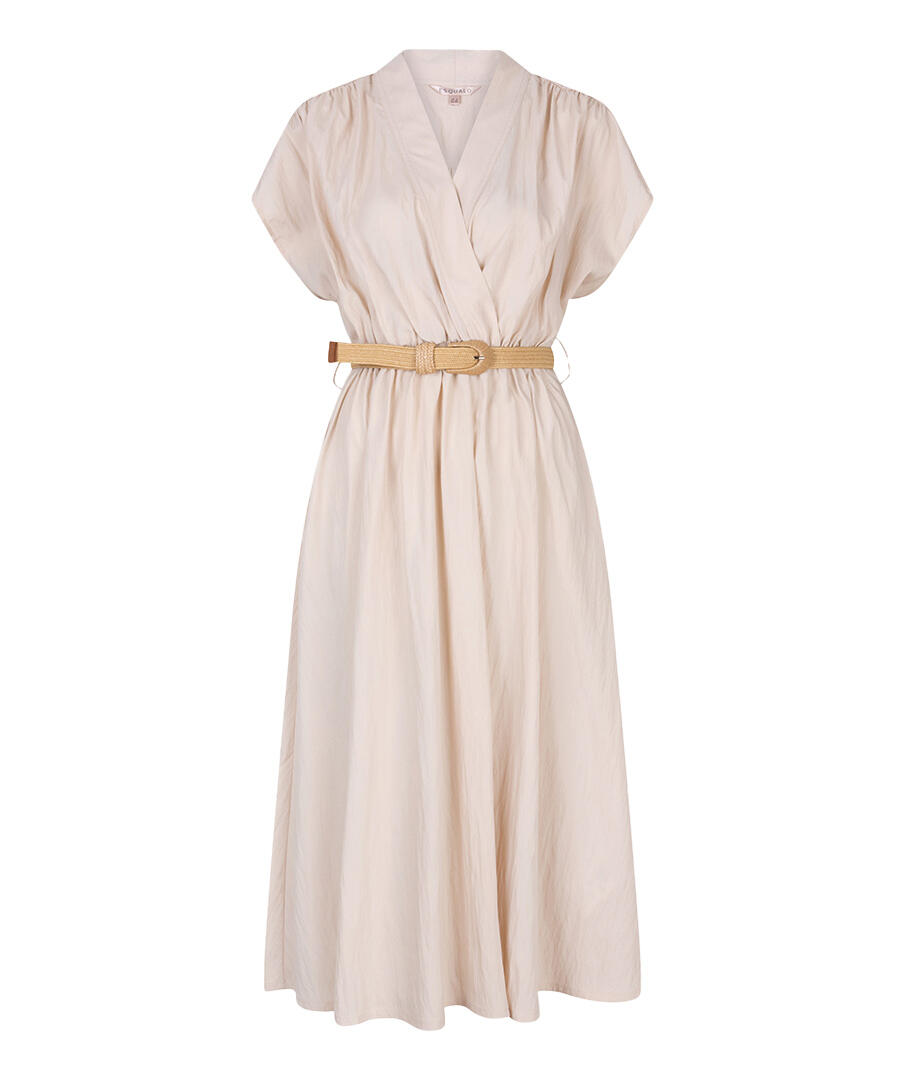 Esqualo - Kleid in A-Linie mit Plissee-Detail beige - Gr. - 36 von Esqualo