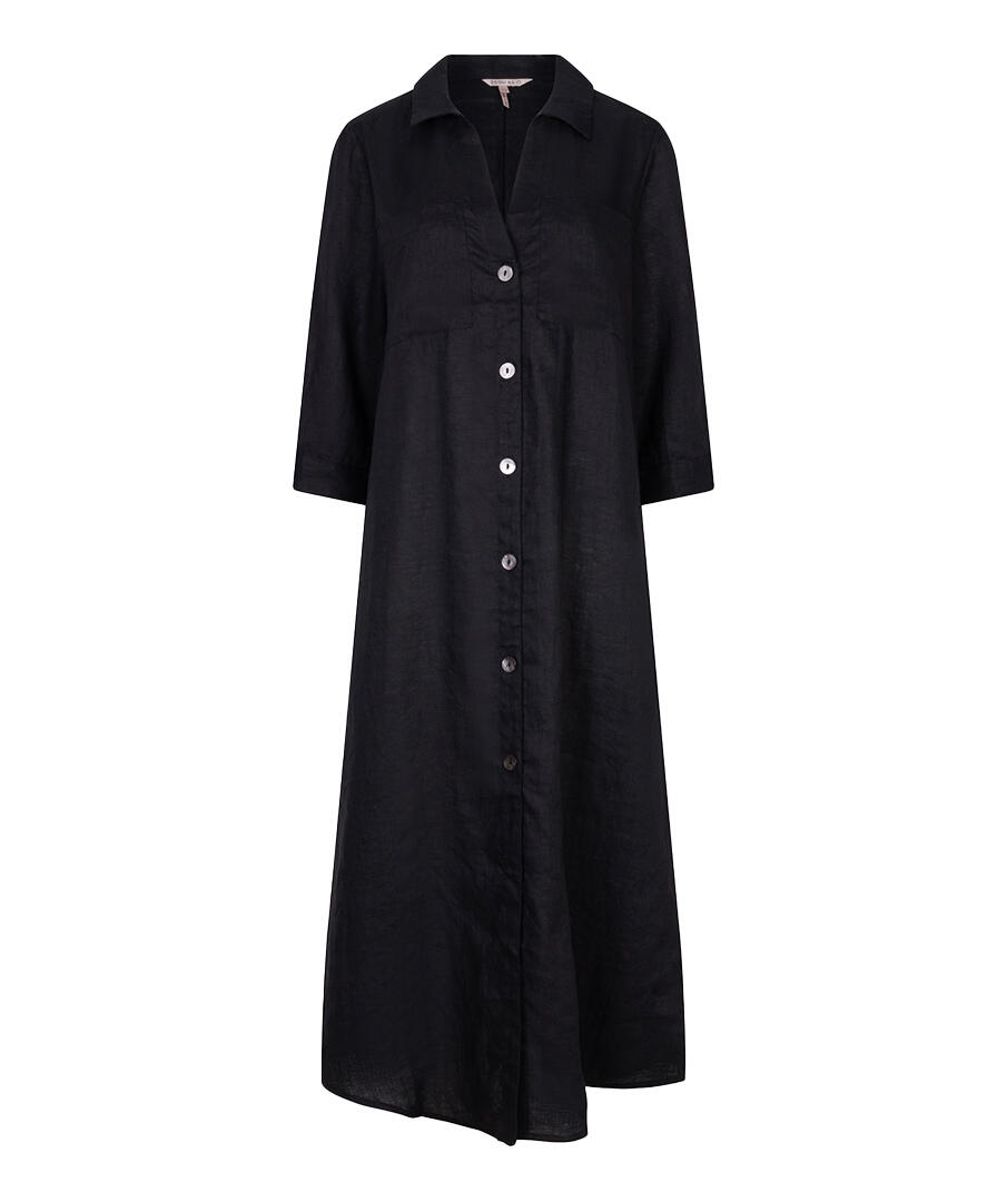 Esqualo - Langes Kleid aus Leinen schwarz - Gr. - S von Esqualo