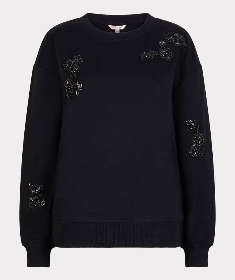 Esqualo - Pullover mit festlichen Strasssteinen schwarz - Gr. - M von Esqualo