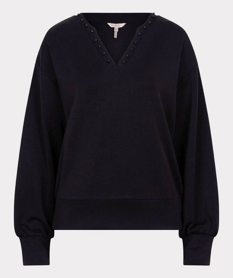 Esqualo Rundhalspullover Esqualo Pullover schwarz von Esqualo