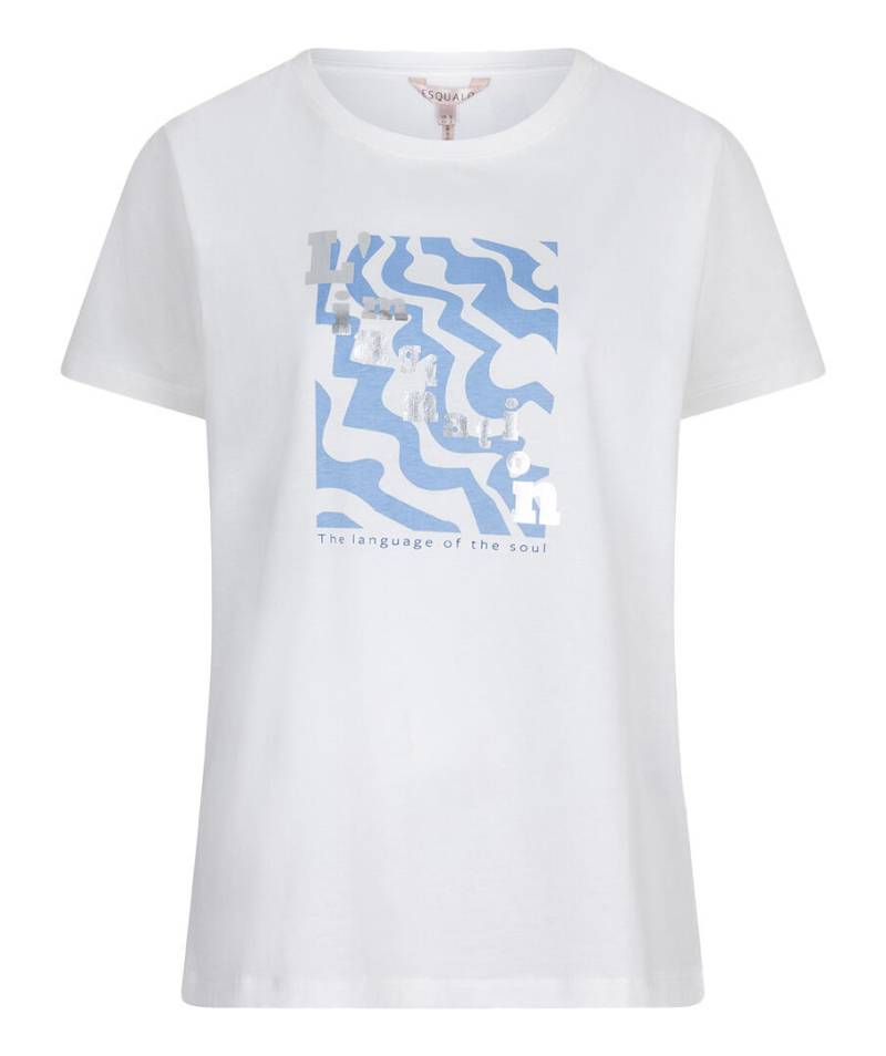 Esqualo - T-Shirt mit Foliendruck weiß/blau - Gr. - S von Esqualo
