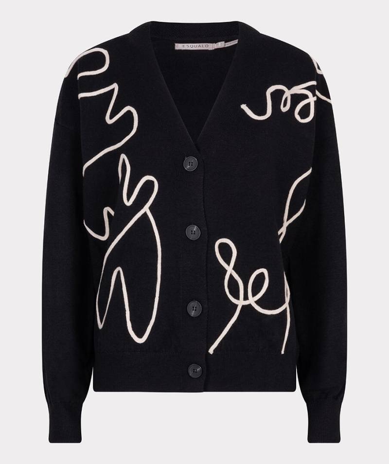 Esqualo - Verspielte Strickjacke schwarz - Gr. - M von Esqualo