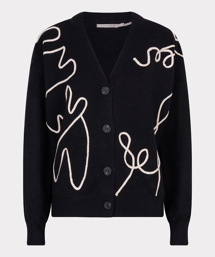 Esqualo - Verspielte Strickjacke schwarz - Gr. - S von Esqualo
